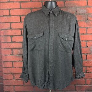 Henry Grethel Mens Medium Grey Button-Down Shirt – Classic, Casual, Preppy‎